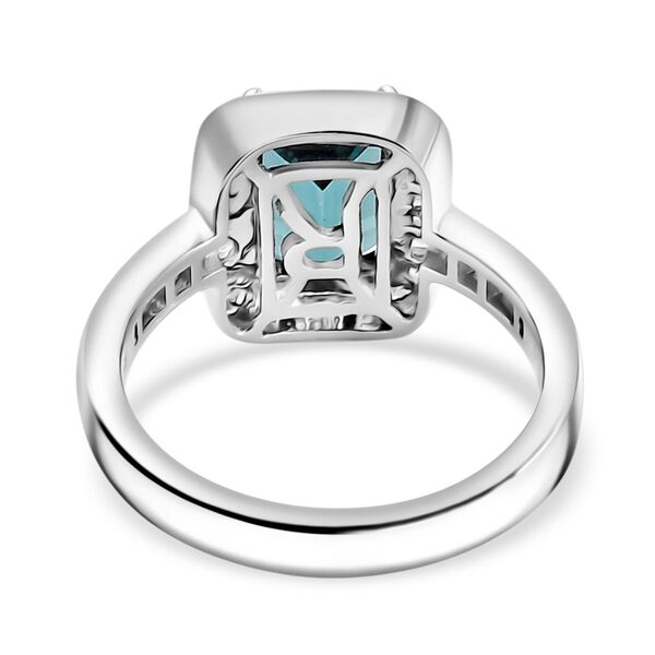 RHAPSODY - AAAA Pirineu Lagunen Turmalin, Wei&szlig;er Diamant SGL zertifiziert Ring 950 Platin (Gr&ouml;&szlig;e 17.00) ca. 2.76 ct image number 6