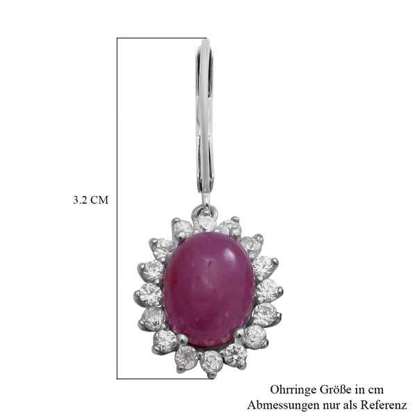 Natürliche, rosa Saphir und Zirkon-Ohrhänger, 925 Silber platiniert, 10,68 ct. image number 5