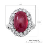 Afrikanischer Rubin und weißer Zirkon-Ring, 925 Silber platiniert  ca. 14,54 ct image number 2