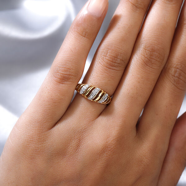 Diamant Ring 925 Silber vergoldet  ca. 0,10 ct image number 3