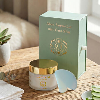 SQIN Botanicals - Aloe Vera Gel Set mit Opalit Gua Sha, 225ml