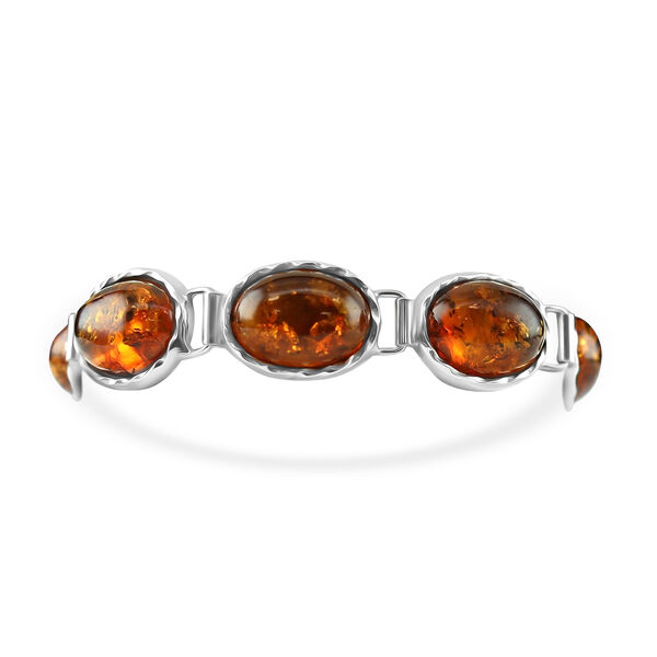 AA Nat&uuml;rliches Bernstein Armband, ca. 19 cm 925 Silber Sandgestrahlt