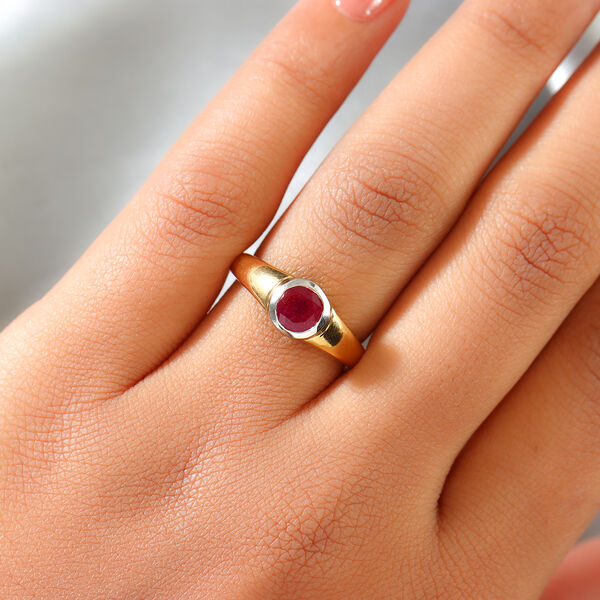 Afrikanisher Rubin(Fissure gefüllt) Ring 925 Silber Bicolor image number 3