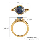 Boulder Opal Triplett und Zirkon Ring 925 Silber vergoldet  ca. 1,35 ct image number 6