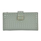 Geprägte PU-Leder Brieftasche mit gewebtem Muster und RFID-Schutz, Größe: 19.5x2.5x9.5cm, olivgrün(exterior): Button-1 Pockets (interior): Card slot-20,Zipped-1 Size:19.5x2.5x9.5cm
