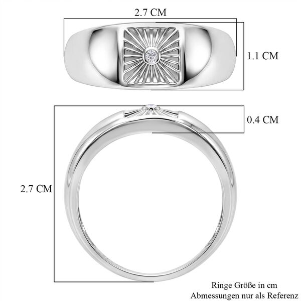 GP - Wei&szlig;er Diamant, Kanchanaburi Blauer Saphir Ring 925 Silber rhodiniert (Gr&ouml;&szlig;e 18.00) image number 6