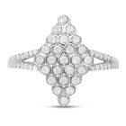 Diamant Cluster Ring 925 Silber platiniert  ca. 0,50 ct image number 0