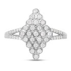 Diamant Cluster Ring 925 Silber platiniert (Größe 16.00) ca. 0,50 ct