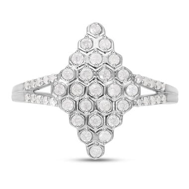 Diamant Cluster Ring 925 Silber platiniert  ca. 0,50 ct