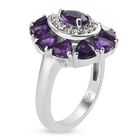 Lusaka Amethyst und Zirkon Ring 925 Silber Platin-Überzug image number 4
