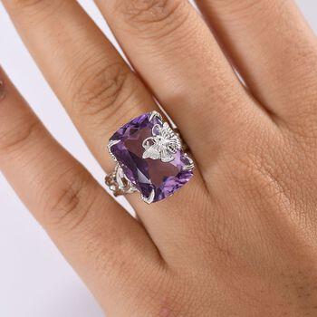 Rosa Amethyst Ring 925 Silber rhodiniert (Gr&ouml;&szlig;e 18.00) ca. 14,83 ct