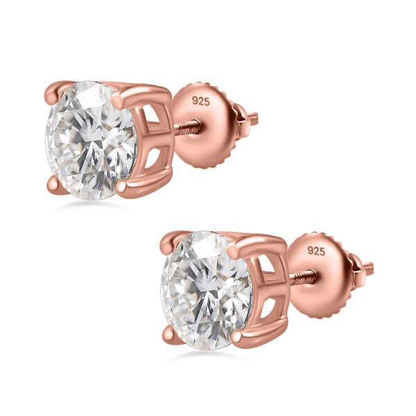 Moissanit Ohrringe 925 Silber Ros&eacute;gold Vermeil ca. 2.29 ct image number 4