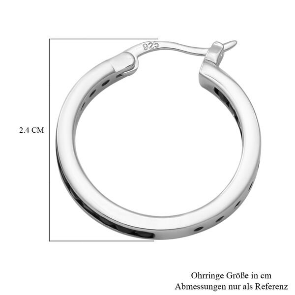 Schwarze Spinell-Creolen, 925 Silber Rhodium-&Uuml;berlagerung ca. 1,26 ct image number 4