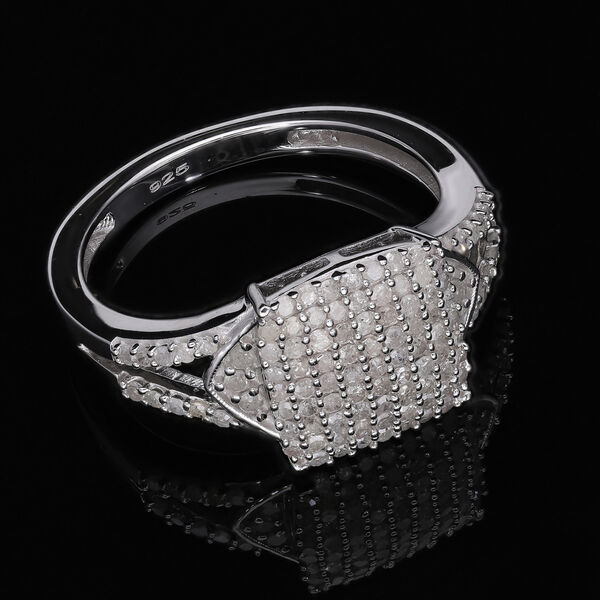 Wei&szlig;er Diamant Ring, 925 Silber platiniert (Gr&ouml;&szlig;e 20.00) ca. 0.50 ct image number 2