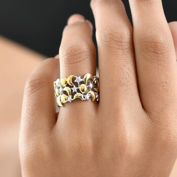 GP - Kanchanaburi Blauer Saphir Ring 925 Silber vergoldet und platiniert (Gr&ouml;&szlig;e 21.00)