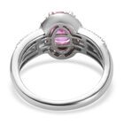 Premium Ilakaka Rosa Saphir und Zirkon Ring 925 Silber platiniert (Größe 17.00)(Fissure gefüllt) image number 5