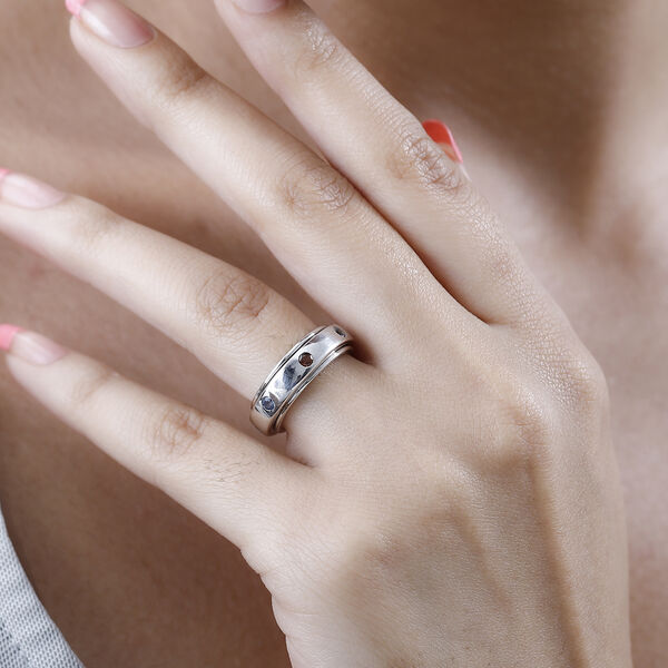 Leuchtender Multi-Edelstein Anti-Stress-Spinning-Ring image number 3