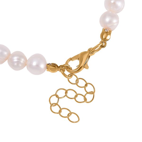 Wei&szlig;es S&uuml;&szlig;wasserperle Armband, 19cm image number 3