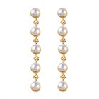 Süßwasser Perle Ohrringe, 925 Silber Gelbgold Vermeil