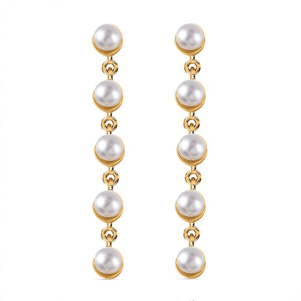 Süßwasser Perle Ohrringe, 925 Silber Gelbgold Vermeil image number 0