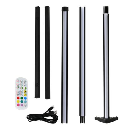 Corner lamp 230V RGBW 5W Music Size:140x30x30cm Weight:400G Cable length:2M RGB light with a remote control Voice control Color box 10pcs/ct