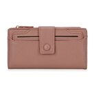 Multifunktional im eleganten Design, Wallet mit RFID-Schutz, Druckknopfverschluss, 20 Kartenfächer, Reißverschlussfach, 18x3x9 cm, Rosa