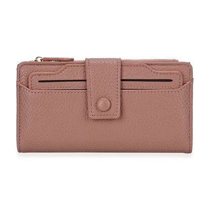 Multifunktional im eleganten Design, Wallet mit RFID-Schutz, Druckknopfverschluss, 20 Kartenf&auml;cher, Rei&szlig;verschlussfach, 18x3x9 cm, Rosa
