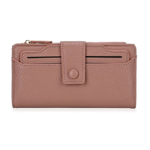 Multifunktional im eleganten Design, Wallet mit RFID-Schutz, Druckknopfverschluss, 20 Kartenfächer, Reißverschlussfach, 18x3x9 cm, Blau
