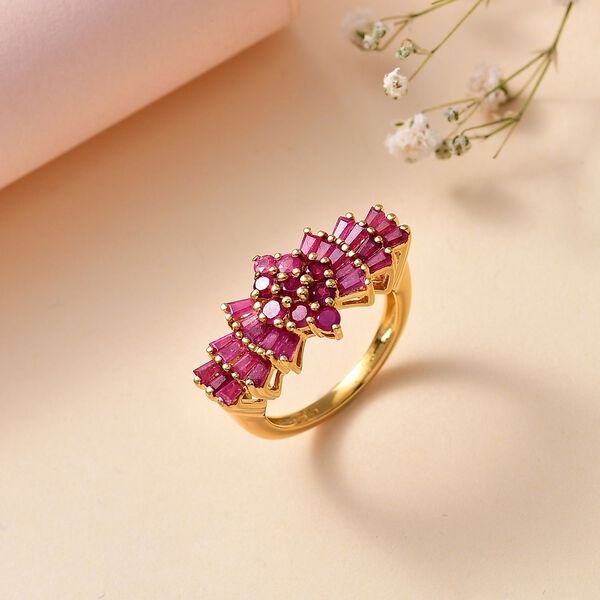 AA Afrikanischer Rubin-Ring, 925 Silber 750 Gelbgold Vermeil - 1,87 ct. image number 9