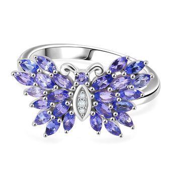 Tansanit Ring 925 Silber rhodiniert (Gr&ouml;&szlig;e 17.00) ca. 2.23 ct