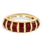 Natürliche Mosambik Granat Ring 925 Silber vergoldet (Größe 17.00) ca. 2.77 ct
