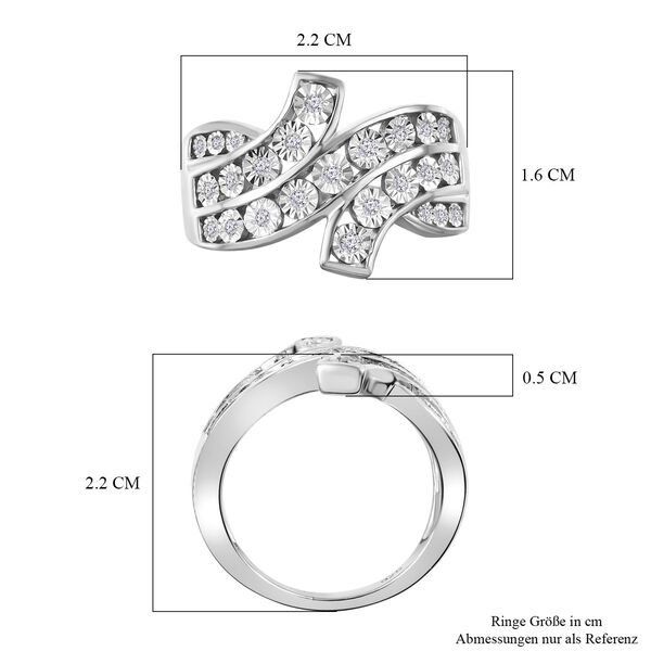Wei&szlig;er Diamant-Ring, 925 Silber rhodiniert - 0,14 ct. image number 7
