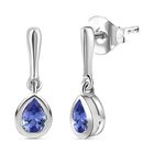 Tansanit Ohrringe 925 Silber rhodiniert ca. 0.61 ct