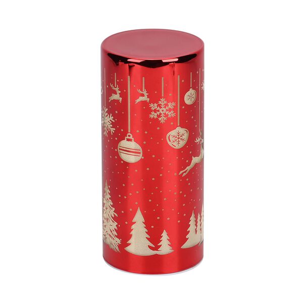 LED-Deko-Zylinder aus Glas mit Weihnachts-Motiven, Rot image number 7
