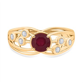 Afrikanischer Rubin  und Moissanit Ring - 1,56 ct.