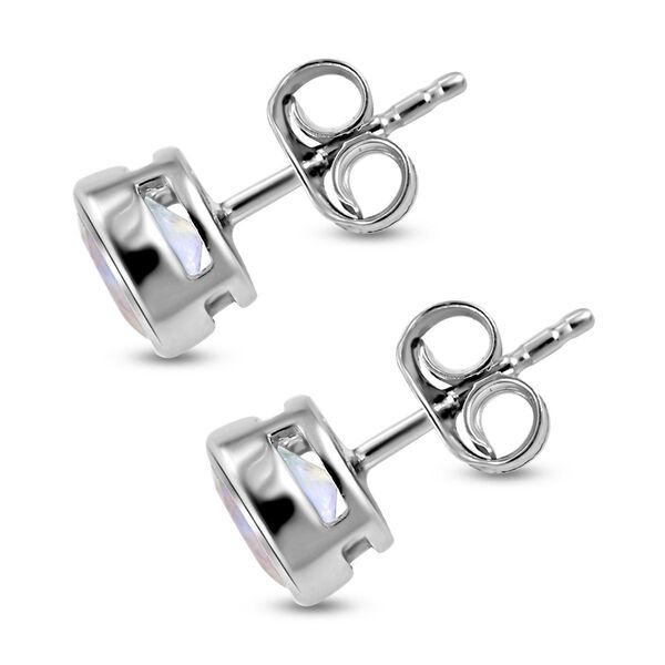 Premium Regenbogen Mondstein-Ohrringe, 925 Silber platiniert ca. 1,77 ct image number 4