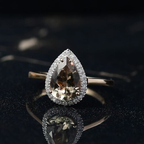 AAA Turkizit, Weißer Diamant Ring 585 Gold (Größe 17.00) ca. 2,20 ct image number 1