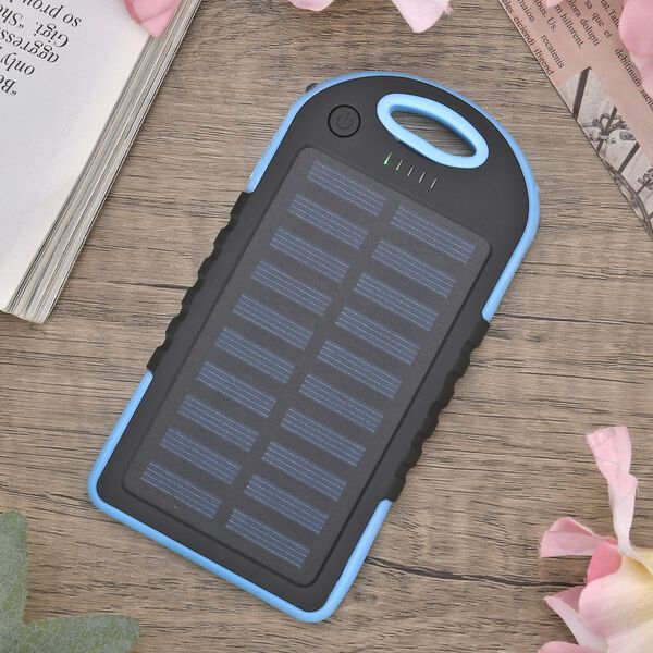 Solarbetriebene Powerbank mit USB Anschluss, Himmelblau image number 11