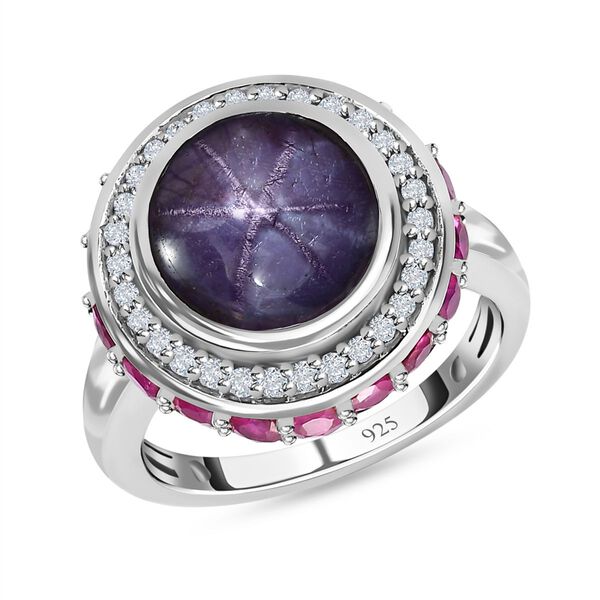 Sternrubin, afrikanischer Rubin und Zirkon-Ring - 9,47 ct. image number 4