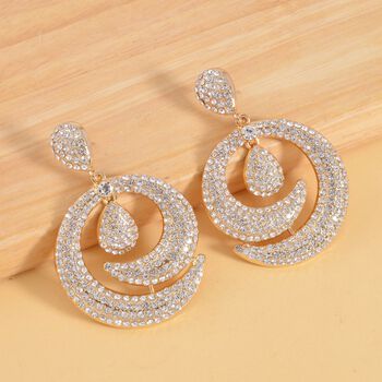 Wei&szlig;er Kristall Ohrringe, vergoldet