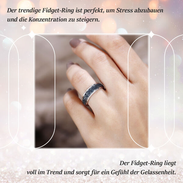 Luxus blauer Diamant-Anti-Stress-Spinning-Ring - 1 ct. image number 4