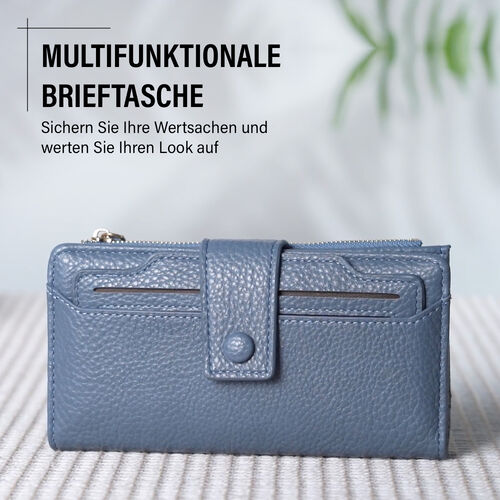 Brieftasche mit RFID-Schutz, 18x3x9cm, Blau image number 1