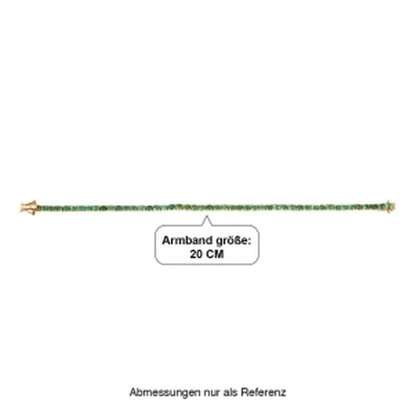 D'Joy AAA Kagem Sambischer Smaragd Armband ca. 20 cm 925 Silber 750 Gelbgold vermeil ca. 7,29 ct. image number 4