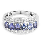 Tansanit und Zirkon Ring 925 Silber platiniert  ca. 1,52 ct image number 0