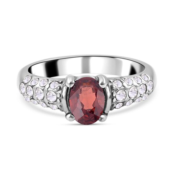 3er Set Roter Granat Anh&auml;nger mit Kette und Ring, 316L Edelstahl , ca. 0.60 ct image number 2