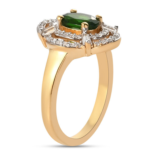 Nat&uuml;rlicher Chromdiopsid und Zirkon-Ring - 1,40 ct. image number 5