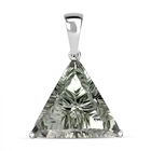 Prasiolith Anhänger, 925 Silber platiniert ca. 24.92 ct