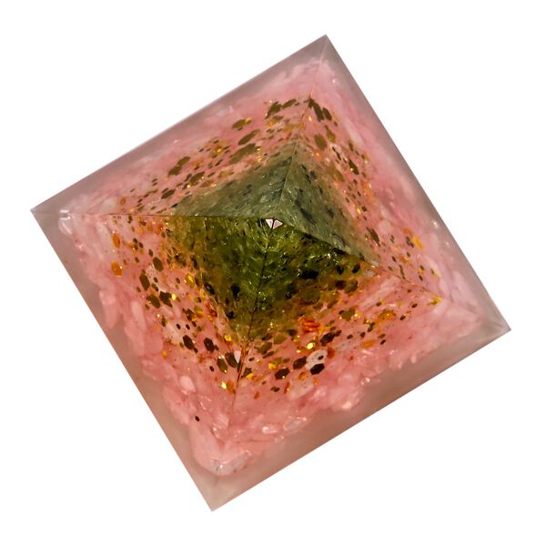 LIVMORE Kristall Pyramide Dekoration aus Kristall und Resin, 6cm, Rosa image number 5