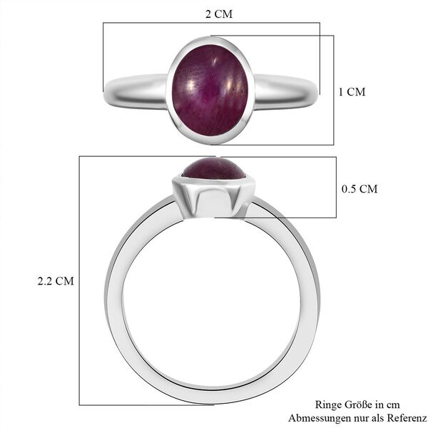 Sternrubin-Ring, 925 Silber platiniert  ca. 2,18 ct image number 8