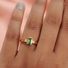Natürlicher Peridot und Zirkon Solitär Ring 925 Silber vergoldet  ca. 1,00 ct image number 2